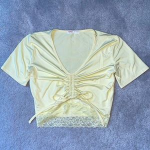 Baby Yellow Synched Crop Top